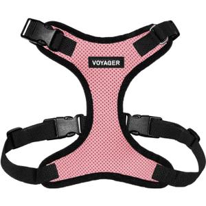 Voyager Step-in Pet Harness - All Weather Mesh, Adjustable Step in Harness for Cats and Dogs by Best Pet Supplies - Pink/Black Trim, XS (XS (Chest: 13 - 16"))