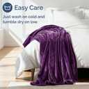 Ultra Soft Fleece Blanket Throw Size - Flannel Fleece Luxury Throw Blanket - Lightweight for Couch Bed Chair - Thick, Warm and Breathable - All Season Cozy Anti-Static Microplush Bedding, Purple