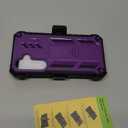 FNTCASE for Samsung Galaxy S25-Plus Case: Military Grade Rugged Cell Phone Cover with Kickstand & Holster | Shockproof TPU Protection Bumper Matte Textured Design for Samsung S24 Plus Cases (Purple)