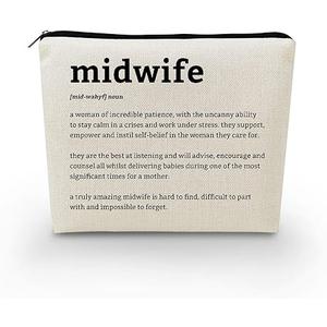 Inspirational Presents Midwife Definition Canvas Makeup Bag Small Organizer Zipper Pouch Birthday Appreciation Present Cosmetic Bag for Women Midwife Obstetrician Gynecologist Nurses
2 count