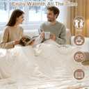 Electric Blanket Queen Size Dual Control - Washable Heated Blanket Queen with 5 Heat Settings, 10 Hrs Auto Off, ETL Certified, Flannel Sherpa Heating Blankets 84" x 90" White