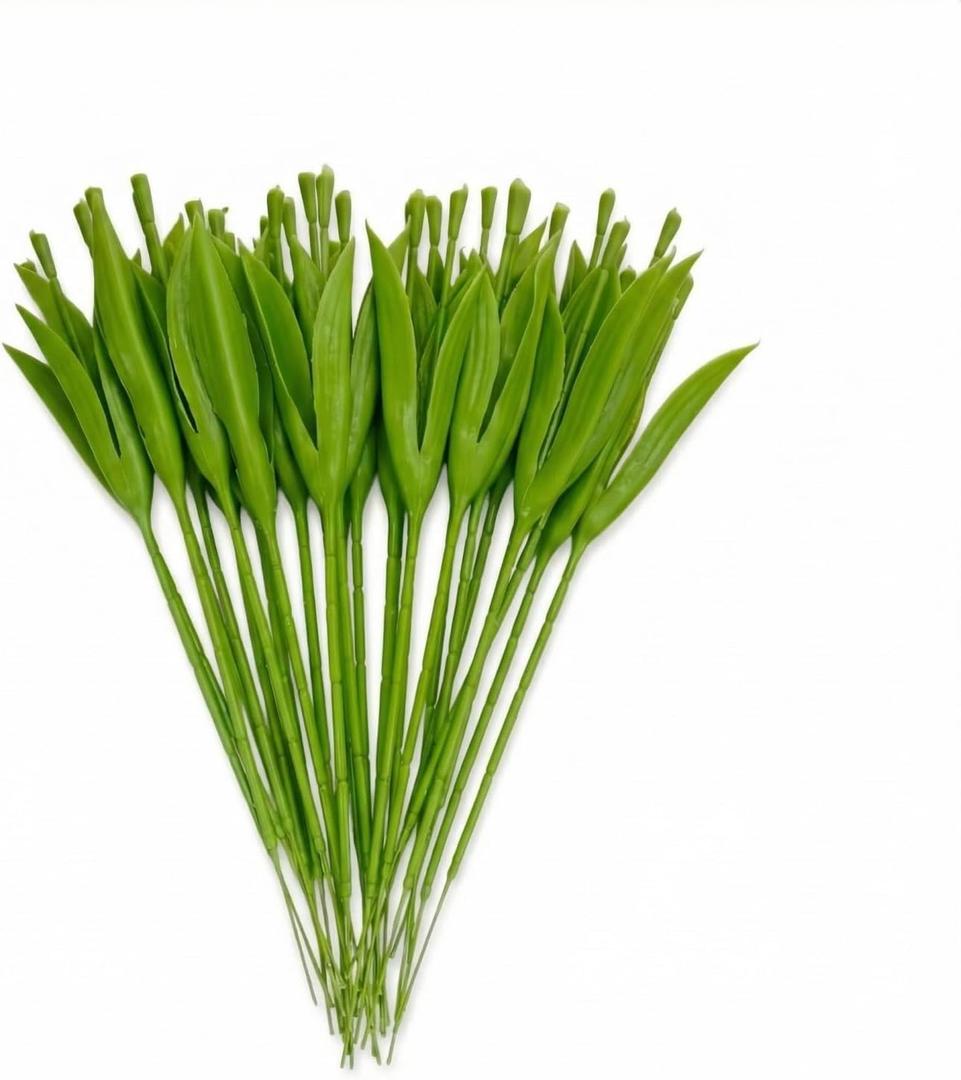 30 Pcs Artificial Tulip Stem with Leaves Plastic Floral Wire Stem Craft Flower Bouquet Making for Floral Tulip Arrangement, DIY Craft Bouquet Making, and Florist Supplies