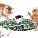 Gardner Pet Cat Laser Toys, Chargeable 5 in1 Hide and Seek Automatic Interactive Cat Toy, Moving Ambush Feather, Track Balls, Indoor Exercise for All Breeds, 24 inch Cover, Chirping (Green)