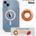 TORRAS 2025 Flagship Magnetic Phone Grip Ring Holder Kickstand [2-Sided Magnetic] [360 Rotation] Fit for MagSafe Accessories for iPhone 17 16 15 14 13 12 11 Samsung, Google, Orange