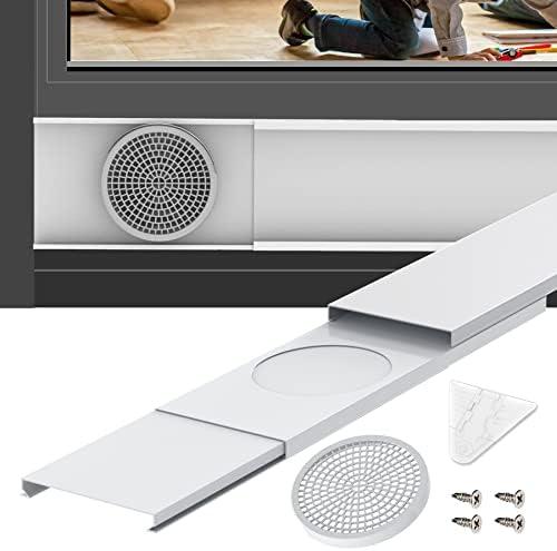 GCGOODS Portable Air Conditioner Window Seal Plates Kit for 5 Inch Diameter Exhaust Hose, 3 Adjustable Mobile AC Window Kit with Plastic Guard Up to 47", Universal Sealing Panels for Sliding Windows
