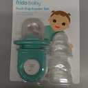 Frida Baby Push Pop Silicone Feeder, Baby Fruit Food Feeder to Safely Introduce New Foods, Fresh + Frozen, Breastmilk Popsicles, BPA Free, Dishwasher Safe | 3 Count, Teal