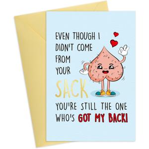 3 x FLYAB Stepdad Fathers Day Card - 5.5"x8" Gold Foil Happy Fathers Day Gift with Envelope Got My Back Gift Card for Him Men Dad New Dad from Daughter Son Kids