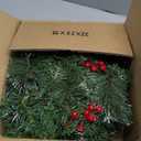 Timer 8 Modes - 9 Ft by 10 Inch Prelit Christmas Garland with 50 Warm Lights Thick 270 Snowy Bristle Pine 10 Pinecone 70 Berry Battery Operated Xmas Decor Mantle Stairs Porch Front Door Indoor Outdoor