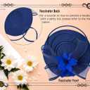 dressfan Womens Church Derby Fascinator Hats,20s 50s Linen Feather Vintage Feather Wedding Tea Party Derby Hats