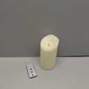 Flickering Flameless Candles with 3D Moving Flame, Last 1000+ Hours Battery Operated Candles with Timer, Ivory Real Wax Pillar Electric LED Candle for Wedding Christmas Party/3" x 8"