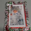 Mulumu 2025 Christmas Decorations Picture Frame 6x4 Snowflake Christmas Metal Photo Display Photo Frames with High Definition Glass Front Gift Ideas Tabletop Home Decorative (Snowman Sleigh 2025)