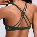 Soothfeel Bikini Tops for Women Push Up Padded Swim Top Twist Front Bathing Suit Criss Cross Back Tankini Swimsuit Top Only (Green, XL)