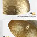 Gold Pendant Light 16 inch, Hammered Large Dome Pendant Light, Industrial Farmhouse Pendant Lights Kitchen Island, Gold Kitchen Pendant Lights for Kitchen, Dining Room Living Room 2 Pack