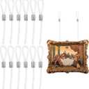 12 Pcs 59" Length Picture Rail Hanging Cord 66 Lb/ 30 kg Load Capacity Clear Nylon Picture Wire Invisible Nylon Cord Cable with Loop for Hanging, Frame Display Supply