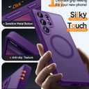 CANSHN Designed for Samsung Galaxy S23 Ultra Case [Full Camera Protection] [Compatible with MagSafe] Translucent Matte Shockproof Protective Phone Cover 6.8 Inch - Deep Purple