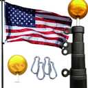 Amazon.com : Service First 25FT Flagpole Kit Freedom Edition Black Telescoping For Outside House In Ground - Anti Tangle Swivel Ring Design - 100MPH Wind Tested : Patio, Lawn & Garden
