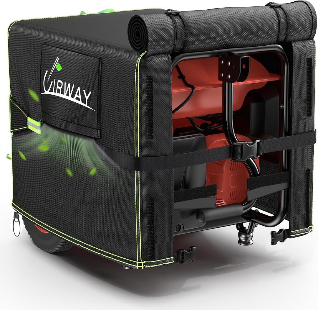 UIRWAY Universal Outdoor Generator Covers Waterproof, 26L x 20W x 20H Small Generator Cover with Central Adjustable Buckles, 600D Heavy Duty Cover for Portable Generator 5000 - 10000 Watt