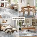 WITSHOCK 5x7 Washable Rug for Living Room,Modern Floral Distress Print Pattern Area Rugs,Stain Resistant with Non Slip Backing Carpet for Dining Room,Bedroom & Home Decor,Grey White