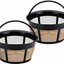 Reusable Coffee Filter for Mr. Coffee 10-12 Cup Coffee Makers - Durable Stainless Steel Mesh Replacement - Flat Bottom Basket Coffee Filter for Mr. Coffee Models - BPA Free & Dishwasher Safe (2 pack)