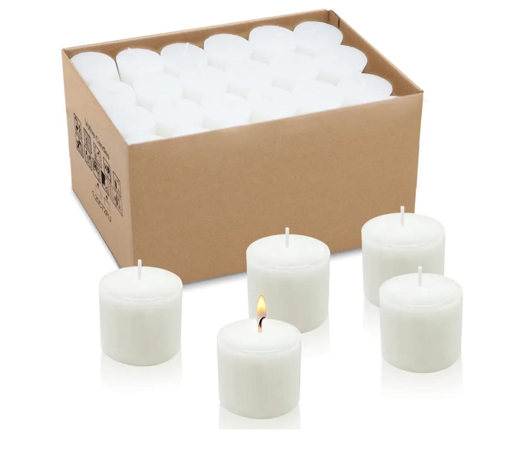 HOSVOT White Votive Candles, Small Candles, 8 Hour Unscented Votive Candles, Votive Bulk Candles for Wedding, Birthday, Party, Home Decor (72 Pack,1.25 Inch, White)