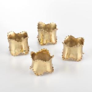 Saro Lifestyle Classic Design Napkin Rings (Set of 4), Gold, Set of 4