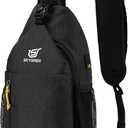 SKYSPER Sling Bag Crossbody Backpack - Chest Shoulder Cross Body Bag Travel Hiking Casual Daypack for Women Men(Jet Black)