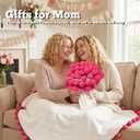 LOKOZ Mom Gifts for Mothers Day from Daughter, Rose Crochet Flower Bouquet Blanket, Knitted Floral Throw Rose Blanket, Romantic Birthday Gifts for Women, Wife, Girlfriend, Best Friend, 31 Inches