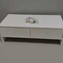 WELLAND Monitor Stand Riser with Drawers, Computer Monitor Stand, Desktop Organizer Stand for Laptop, PC, Office Supplies, White