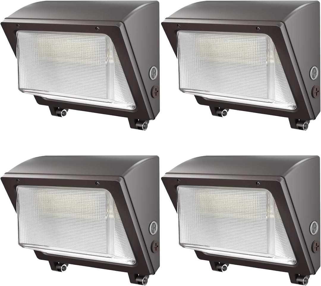 150W LED Wall Pack with Photocell Dusk to Dawn 5000K Waterproof Commercial Outdoor Light Fixture 22500lm 120-277V Equivalent,Energy Save Flood Lights for Building,Yard,Warehouse,Garage-4pack