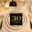 30th Birthday Party Tableware Napkins and Plates Set,30thTheme Party Decorations for Men Women Birthday Party Favors Service 20 (Gold)