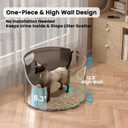 Stainless Steel Litter Box Metal with Integrated Round for XL/XXL Big and Multi Cats, 12" High Wall High Side, Odor Control, Easy to Clean, Durable, Includes Stainless Steel Scoop