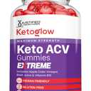 Keto Glow Keto ACV Gummies Extreme 2000MG Ketoglow Keto Gummies Apple Cider Vinegar Formulated with Pomegranate Beet Juice Powder B12 Vegan Non GMO 60 Gummys (EXP 05/05/26)