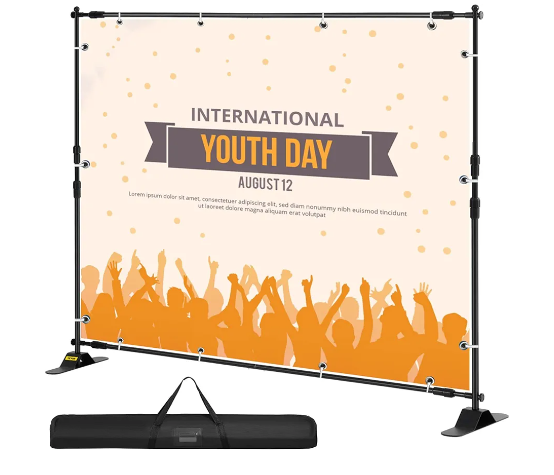 VEVOR Backdrop Stand 10 x 8 Ft, Height Adjustable Background Stand with 1 Carrying Bag, Photo Backdrop for Party Wedding Studio Trade Show