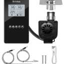 BBQ Temperature Controller, Briidea Automatic Smoker Fan Controller with Dual Probe, Compatible with Big Green Egg, Kamado Joe, Primo, Ceramic Grills, Cypress Grill, Delivers Reliable Heat Control