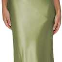 Womens Elegant Satin V Neck Backless Sleeveless Maxi Dress Silk Tie Low Back Formal Cocktail Dresses Wedding Guest, XS