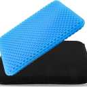 Ergonomic Gel Seat Cushion for Long Sitting, Tailbone and Coccyx Pain Relief, Office Chair Comfort, Wheelchair Pad, Chair Cushion for Back Support, Comfort Wheelchair Seat Cushions (Blue)