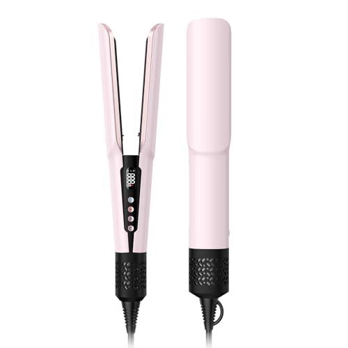 Hair Straightener - 2 in 1 Wet to Dry Hair Dryer and Straightener with High-Speed Airflow + Rapid Heat-Up + Customizable Temperature + LCD Display & Auto Shut-Off + No Heat Damage for All Hair Types