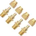 4 x 2pcs Premium Solid Brass Pneumatics Reusable PU Hose-End Repair Fitting, 3/8" Barb For 3/8-Inch ID Polyurethane Air Hose With 1/4" NPT