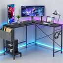L Shaped Desk, 50 Inch Reversible Computer Desk with CPU Stand, 43" W x 50" L x 29" H