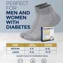 Pembrook Ankle Diabetic Socks for Women and Men - 6 Pairs | Low Cut Neuropathy Socks for Women | Smooth Toe Seams (L)