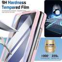 for Samsung Galaxy Z Fold 5 Hand Strap Case, Built-in Screen Protector & Hinge Protection & Camera Cover Kickstand, Military Grade Full Body Shockproof Protective, Pink
