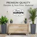 Mueller Janska M-Resin Heavy Duty Tall Planter, Indoor/Outdoor Grande Plant, Tree, Flower Pot, 2-Piece Set, 24, Modern Design, Built-in Drainage, Dark Gray