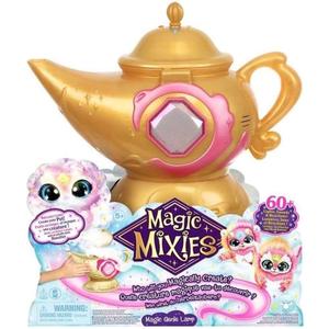 Magic Mixies Magic Genie Lamp with Interactive 8" Pink Plush Toy and 60+ Sounds & Reactions. Unlock a Magic Ring and Reveal a Pink Genie from The Real Misting Lamp. Gifts for Kids, Ages 5+