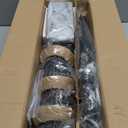 Senyshilon 5-Light Kitchen Island Lighting, Black Farmhouse Chandeliers for Dining Room Light Fixture/Chandelier Over Table, Rustic Rattan Pendant Lighting for Kitchen Island Living Room Restaurant