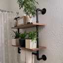 ROGMARS Industrial Pipe Shelving Bathroom Pipe Shelves with Towel Bar Over Toilet, 24 inch Pine Wood Floating Shelves for Wall Mounted Bedroom,Kitchen, Farmhouse, Living Room