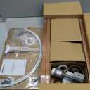 LEPOWER Wood Tripod Floor Lamp, Mid Century Standing Lamp, Modern Design Studying Light for Living Room, Bedroom, Study Room and Office, Flaxen Linen Shade with E26 Base Brown