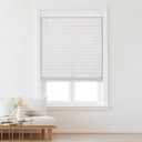 2 Inch Faux Wood Blinds with Valance Cordless Light Filtering Windows Horizontal Blinds for Living Room, Bedroom, Interior Door Windows,White,24" W x 72" H