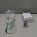 LB Tulips Glass Flowers Collectible Figurine Crystal Decor, Purple Flower Bouquet Glass Tulips Flowers with Stems,Tulip Flowers Home Decor Gift for Women Mother's Day Valentines Wedding Anniversary