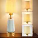 JACKYLED New Upgraded Rechargeable Table Lamps,5400mAh Battery Operated Cordless Table Lamp,Portable Indoor/Outdoor Desk Lamp,Modern Ceramic Lamp for Dinning Room,Bedroom, Bar,Patio