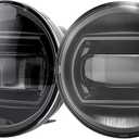 FIERYRED LED Fog Light Compatible with Tacoma 2005-2011/Solara 2004-2006/Sequoia 2008-2015/Tundra 2007-2013 Driving Fog Lamp, Offroad Front Bumper Replacement - Black, 1 Pair